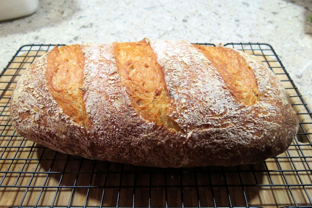 French loaf showing crumb